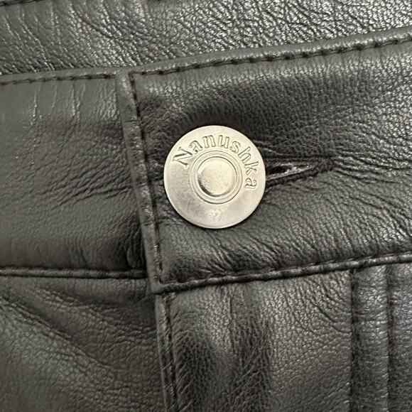 Nanushka Black Vinni Cropped Vegan Leather Pants - Picture 4 of 6